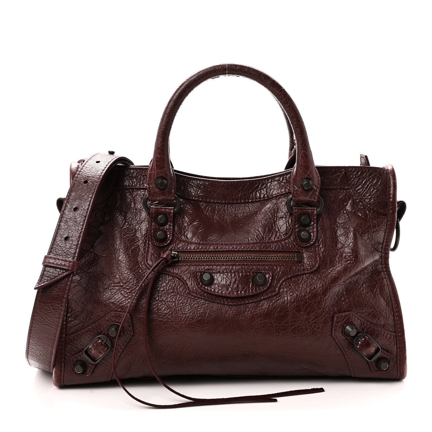 Balenciaga Agneau Arena Classic Hardware Small Le City Dark Burgundy Dark Burgundy