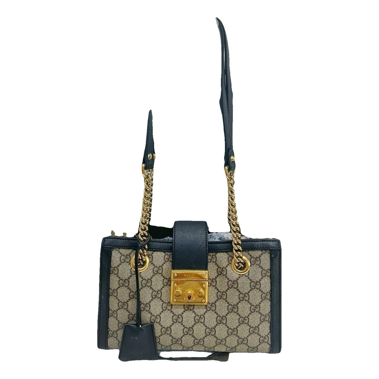 Padlock leather handbag
