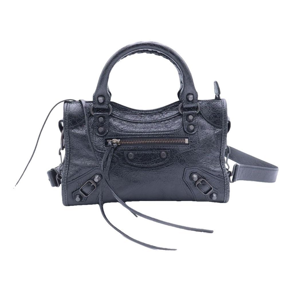 City leather handbag