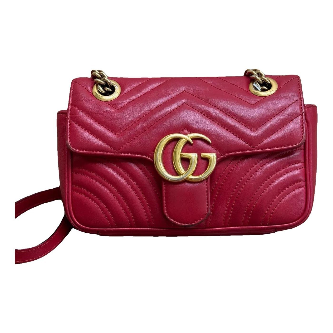 Pearly GG Marmont Flap leather handbag