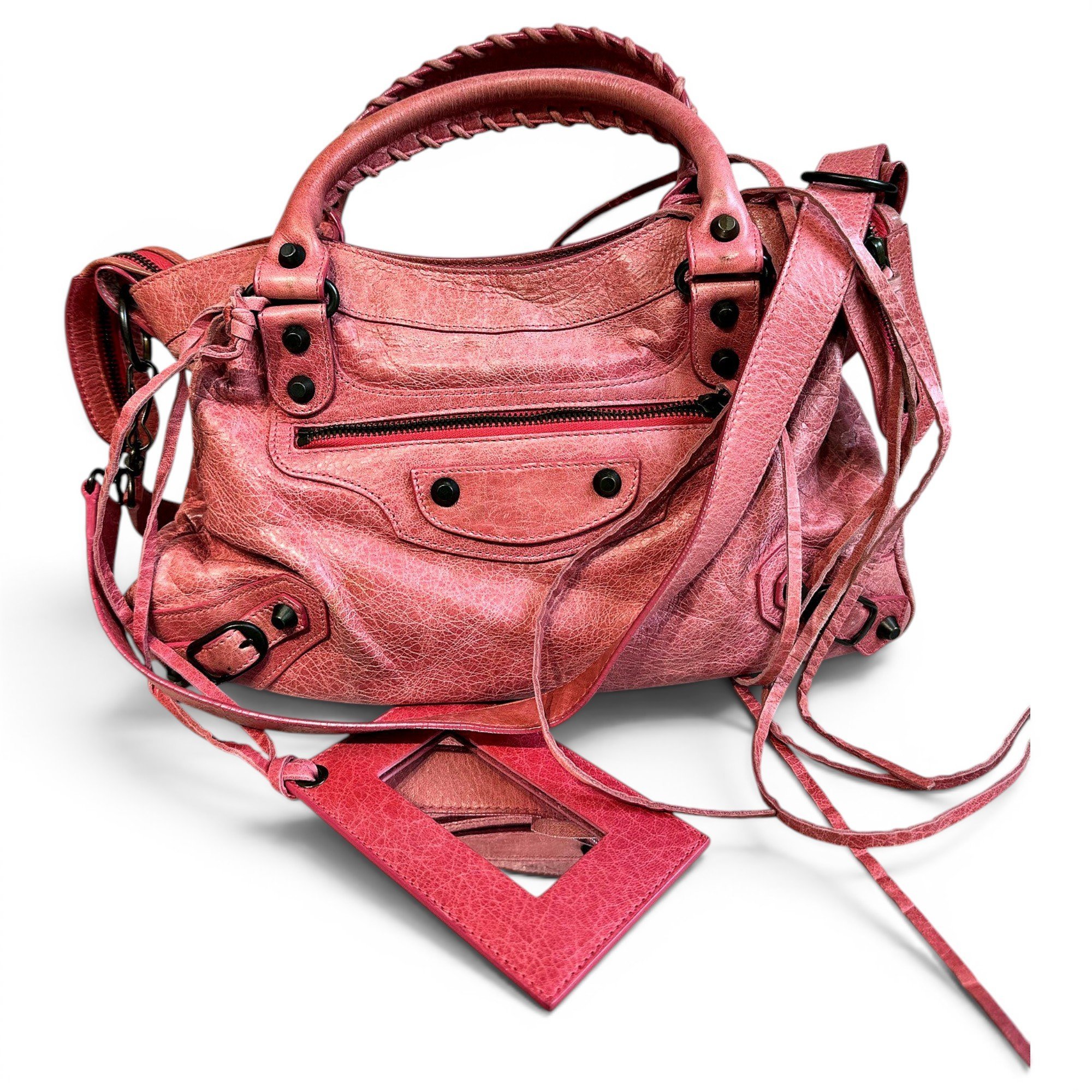 City leather handbag