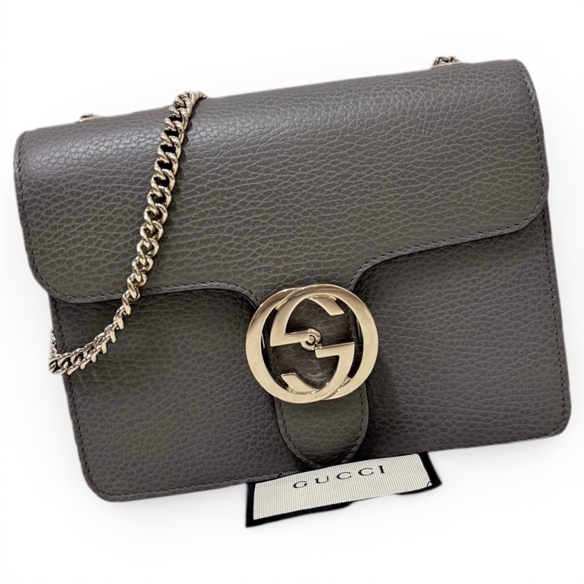 Interlocking leather handbag