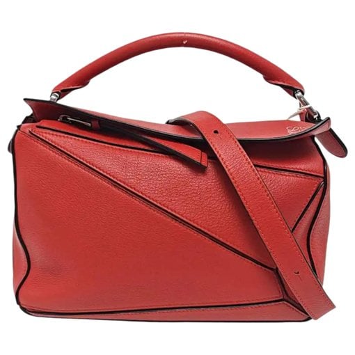 Puzzle leather handbag