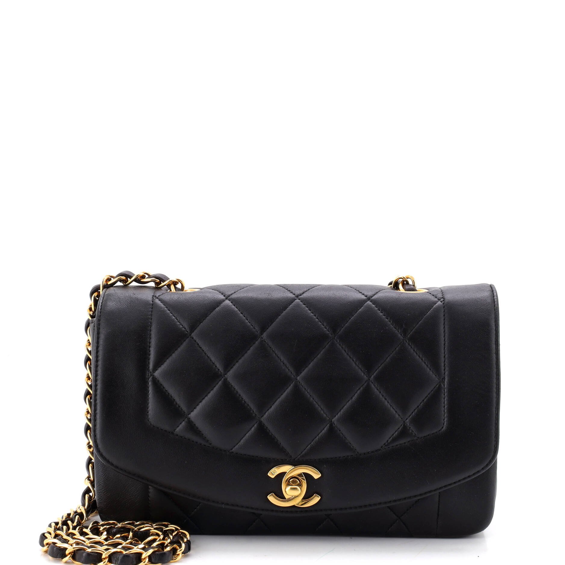 Vintage Diana Flap Bag Quilted Lambskin Small