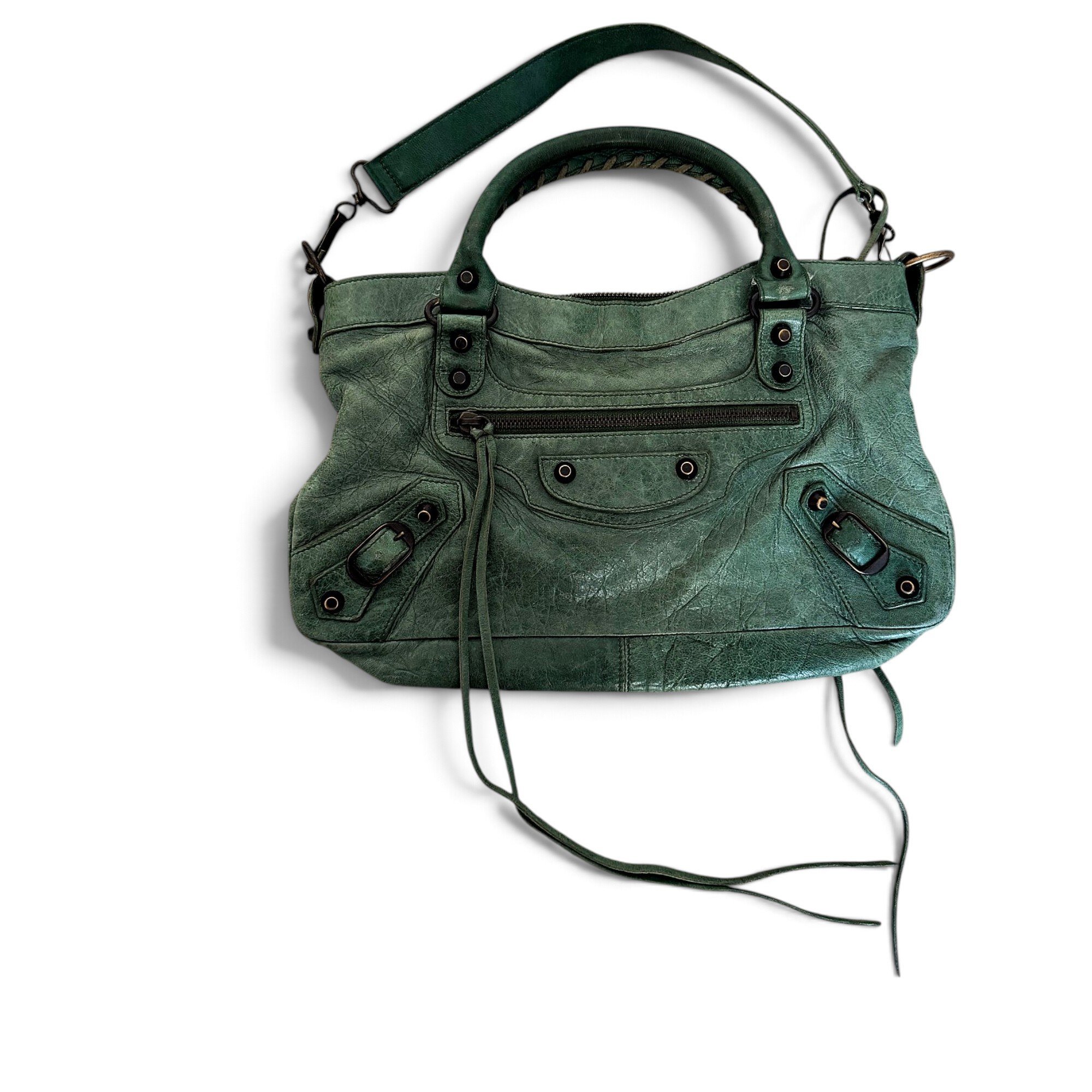 City leather handbag