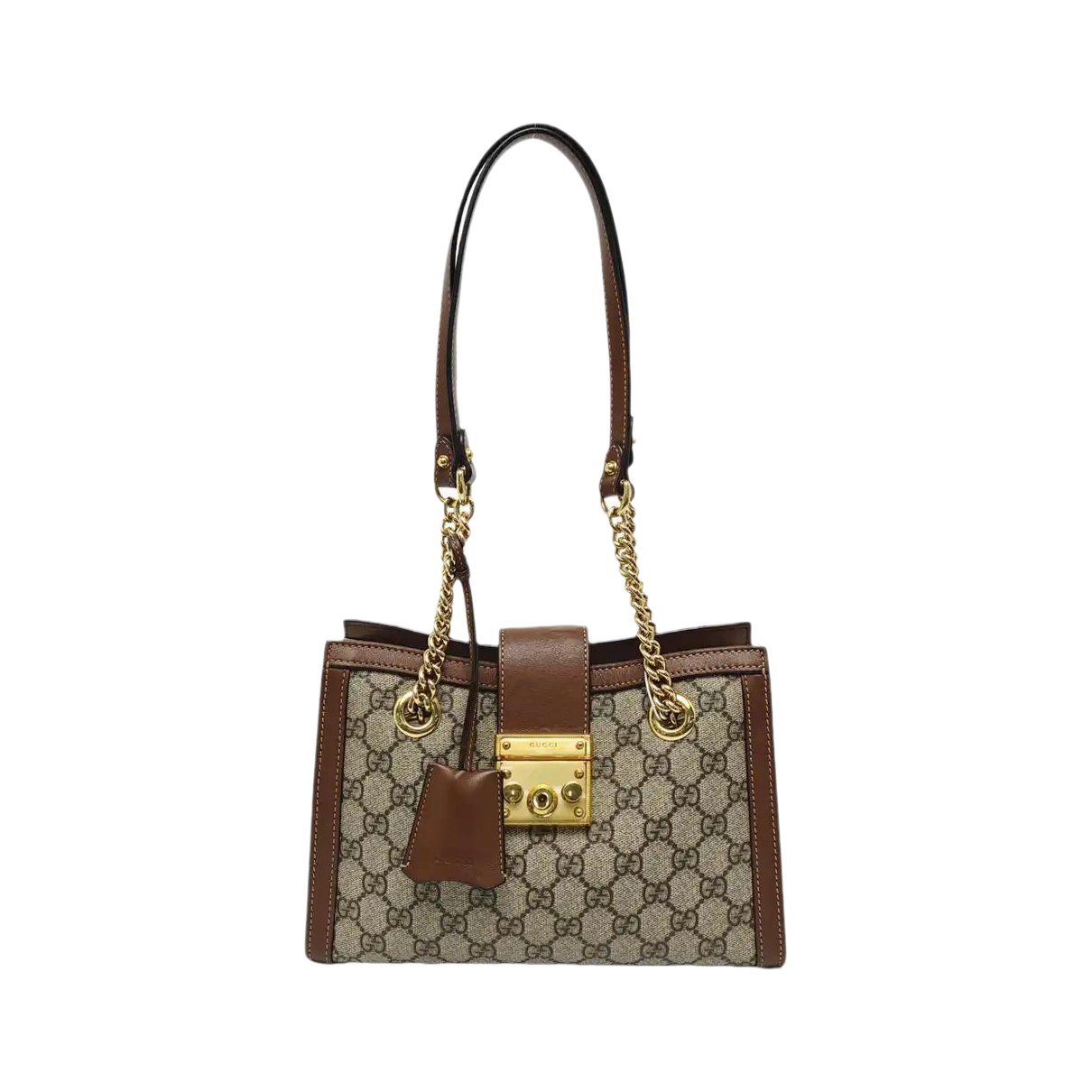 Padlock leather handbag