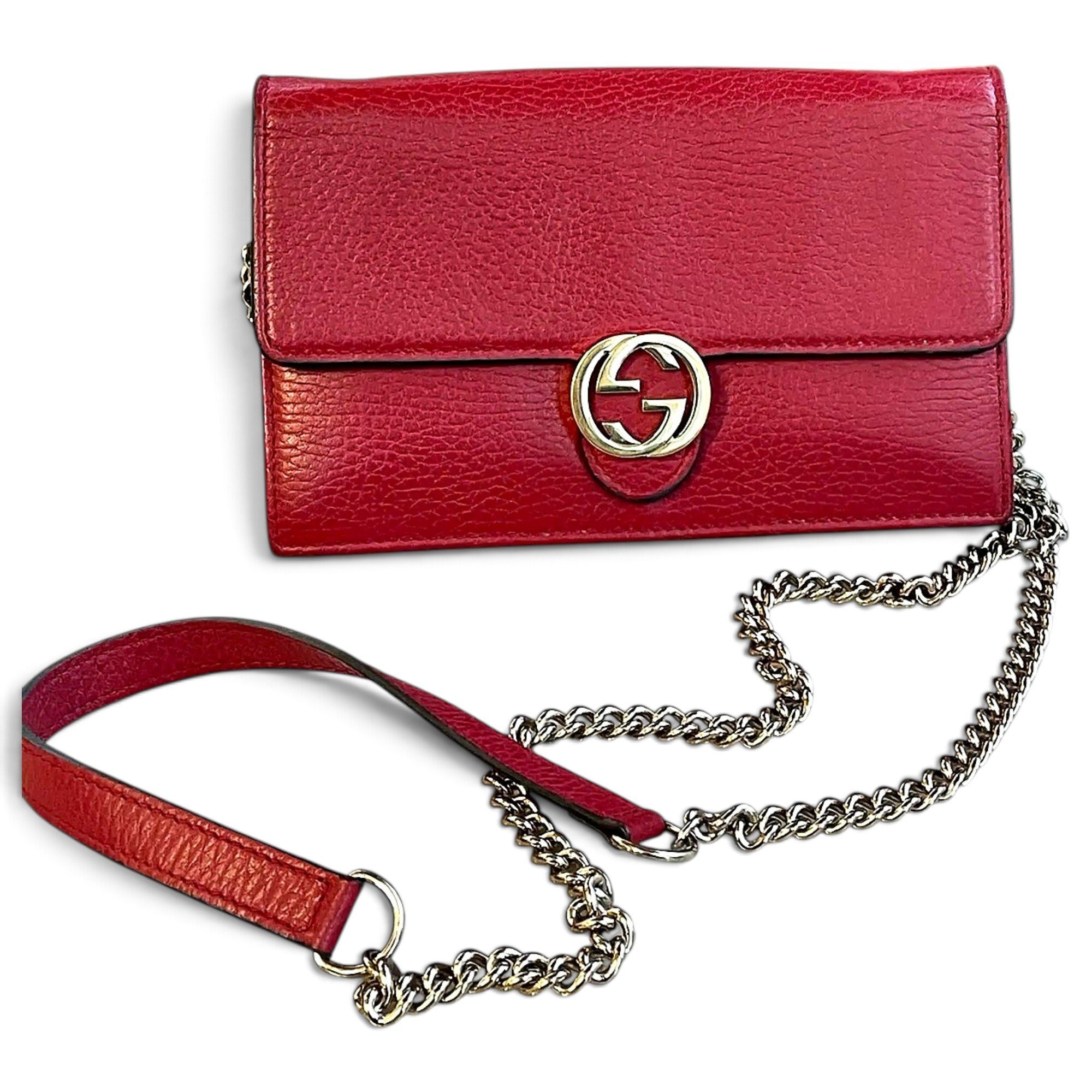 Interlocking leather handbag