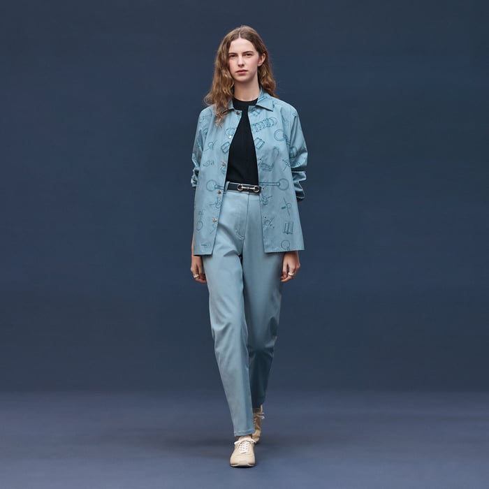 Bleu Adriatique High-waisted Pants