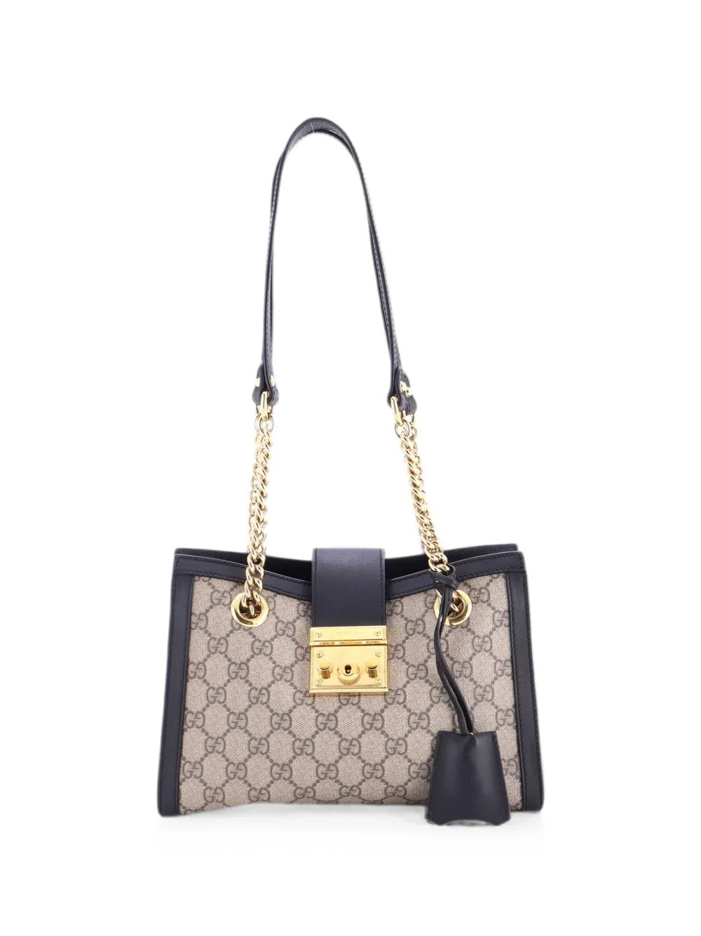 Padlock Chain Tote GG Coated Canvas with Leather Small shoulder bag