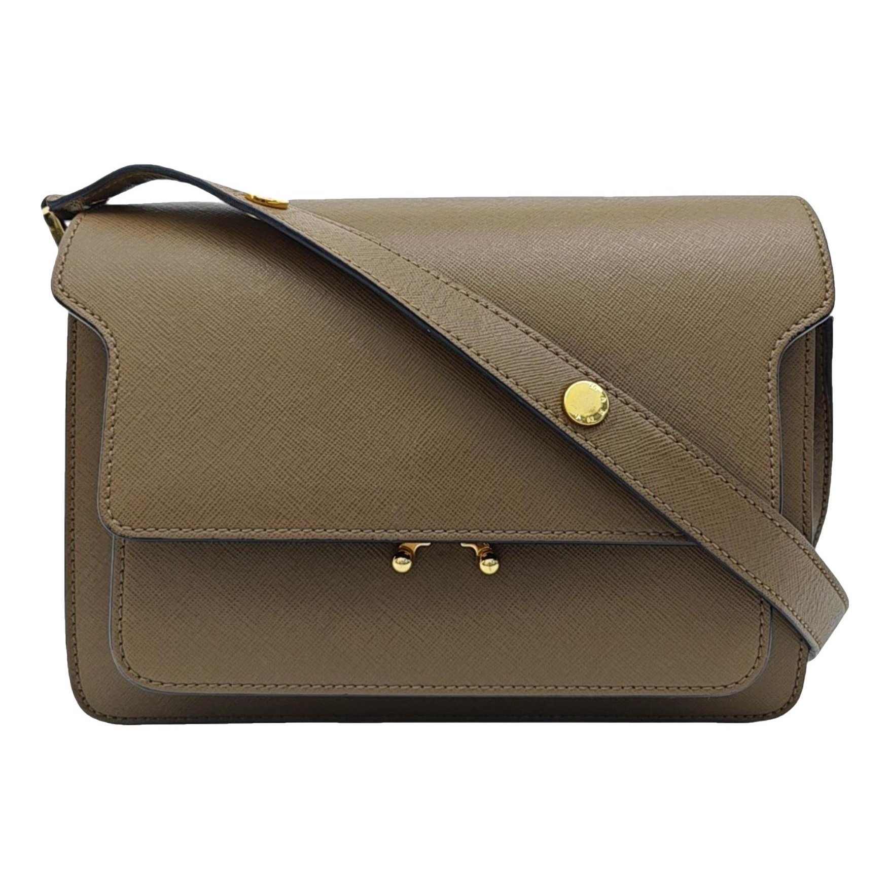 Trunk leather crossbody bag