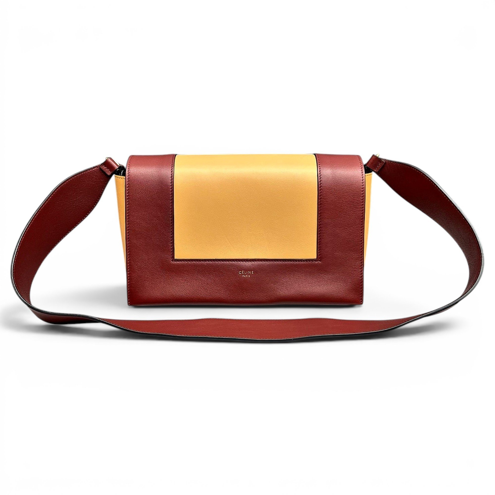 Frame leather handbag