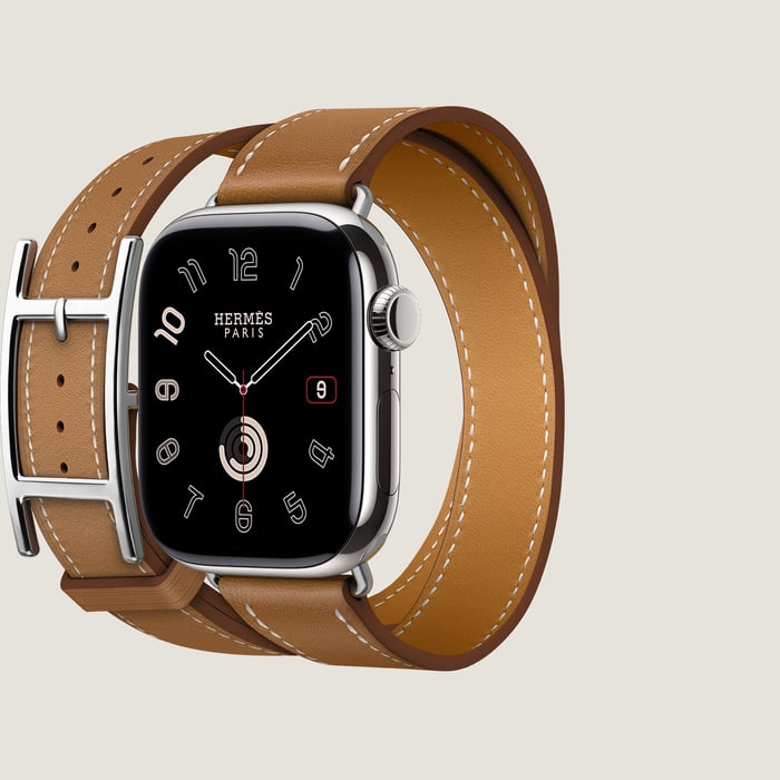 Gold 애플 워치 에르메스 스트랩, Hapi 더블 투어 42mm