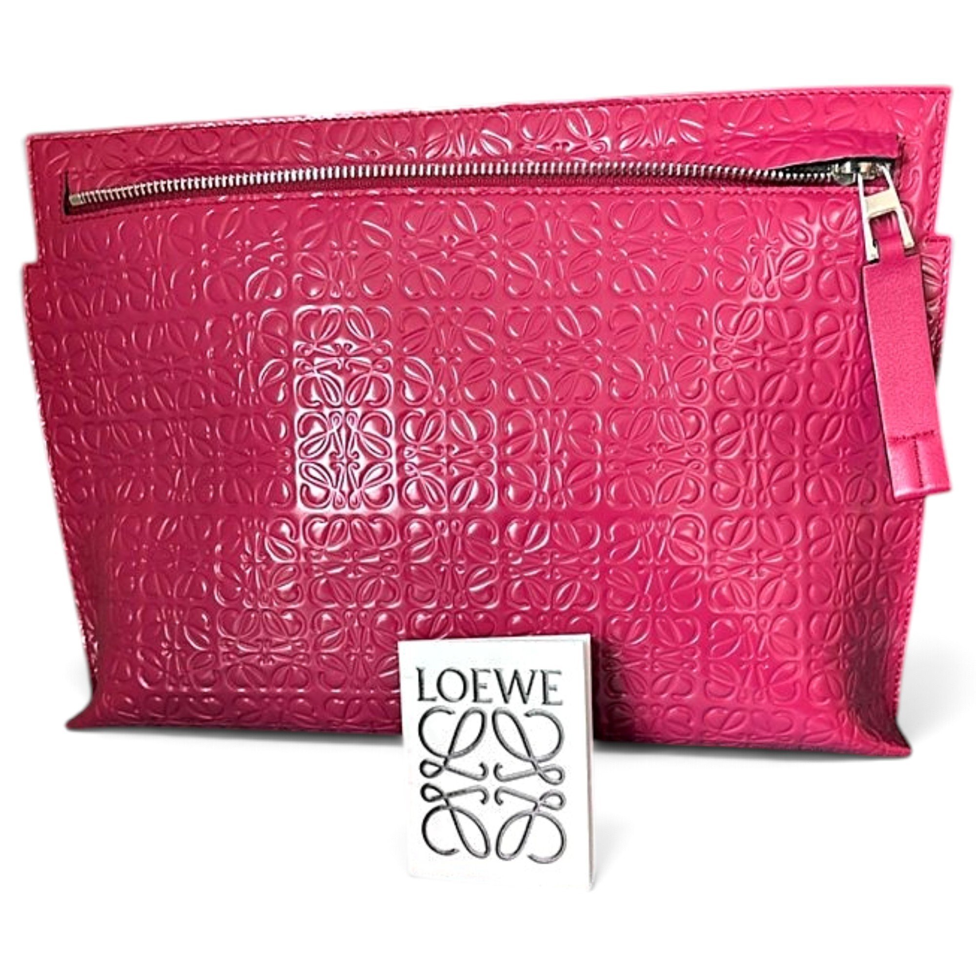 T Pouch leather clutch bag