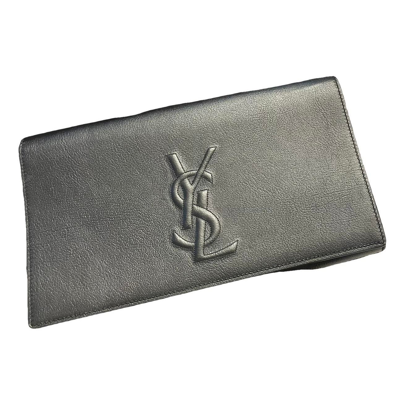 Leather clutch bag