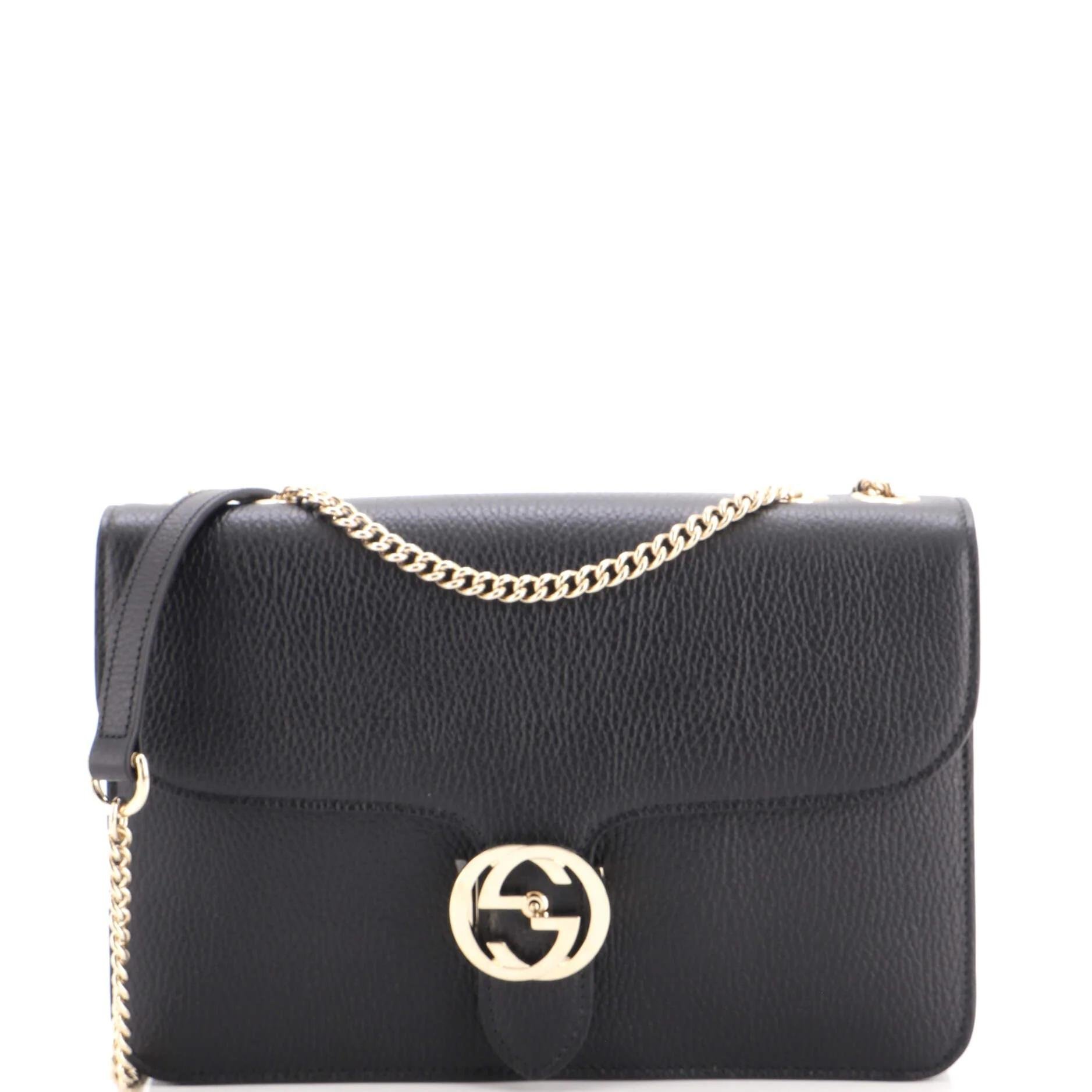 Interlocking leather handbag