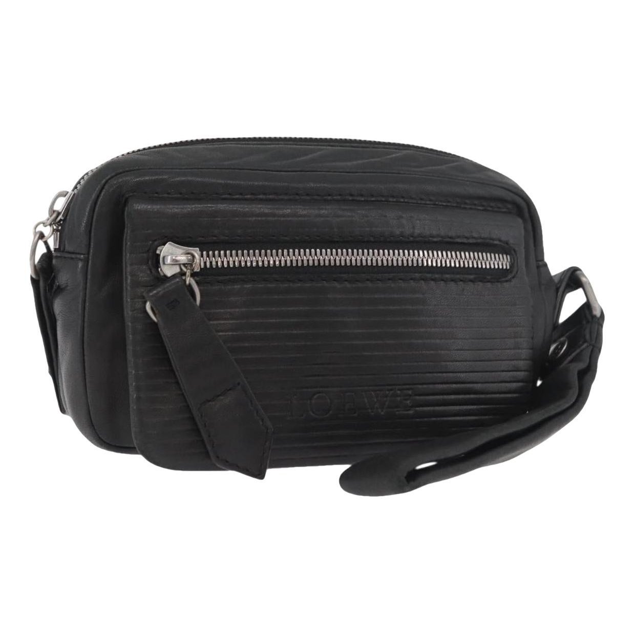 Leather clutch bag