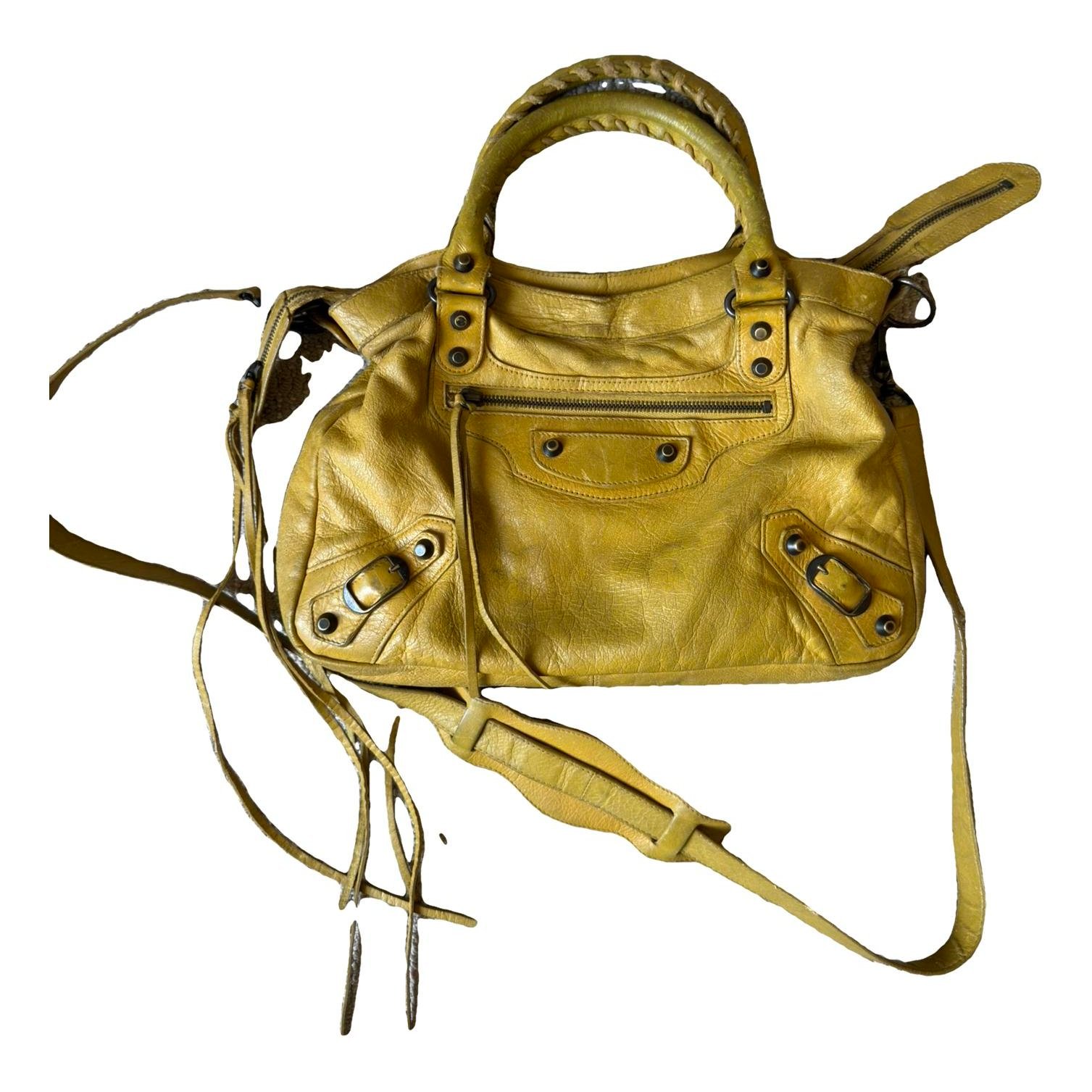 City leather handbag