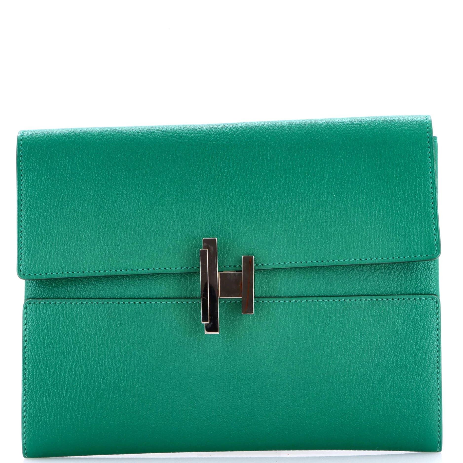 Leather clutch bag