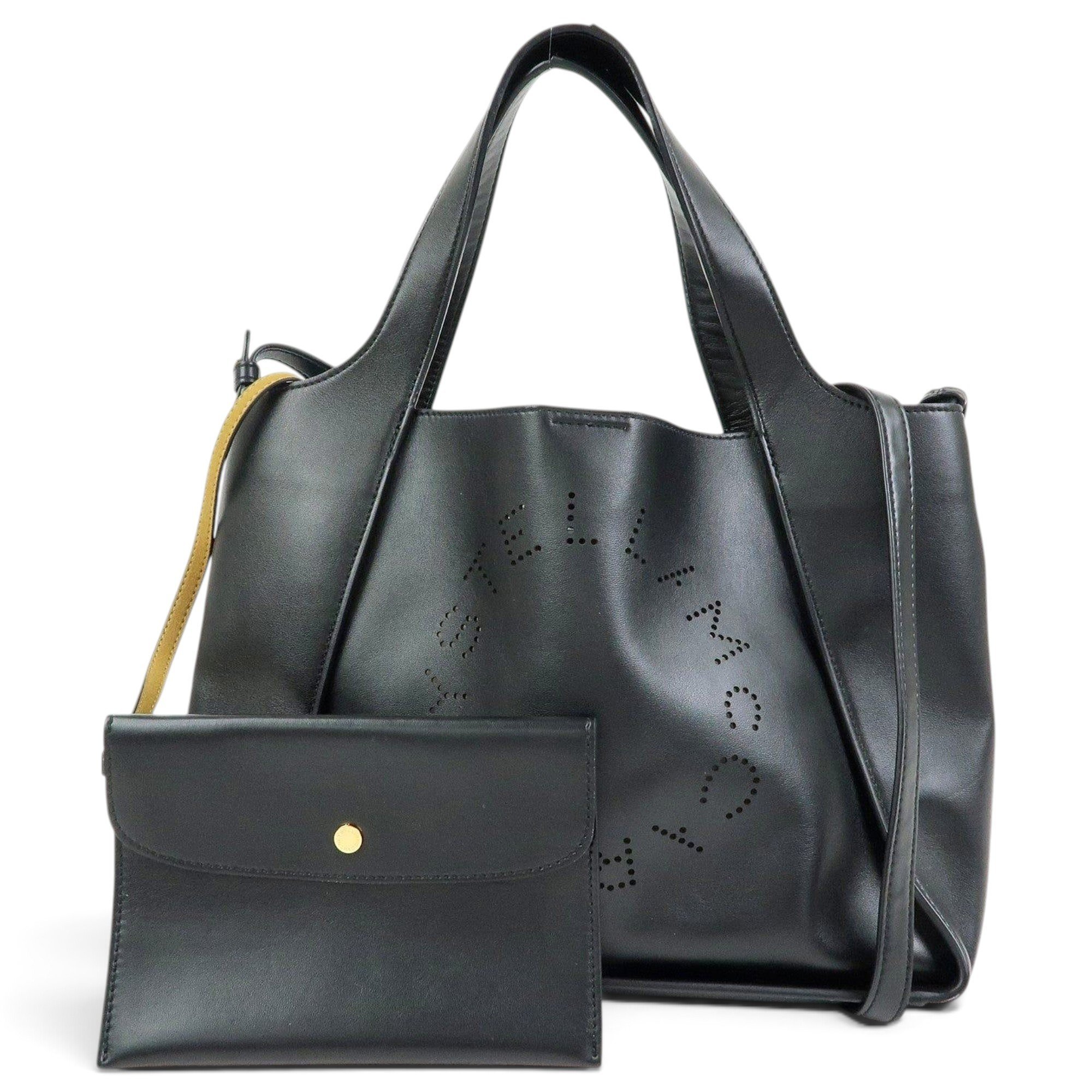 Logo leather tote