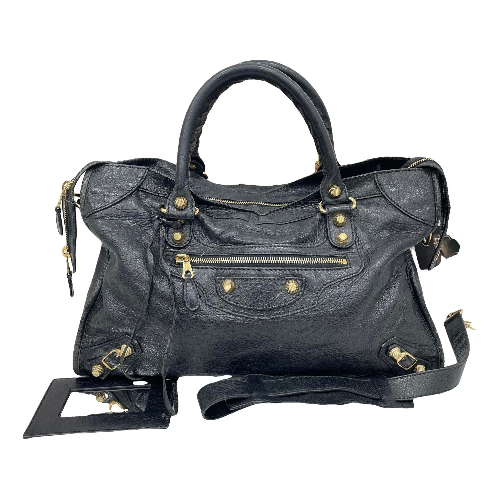 City leather handbag