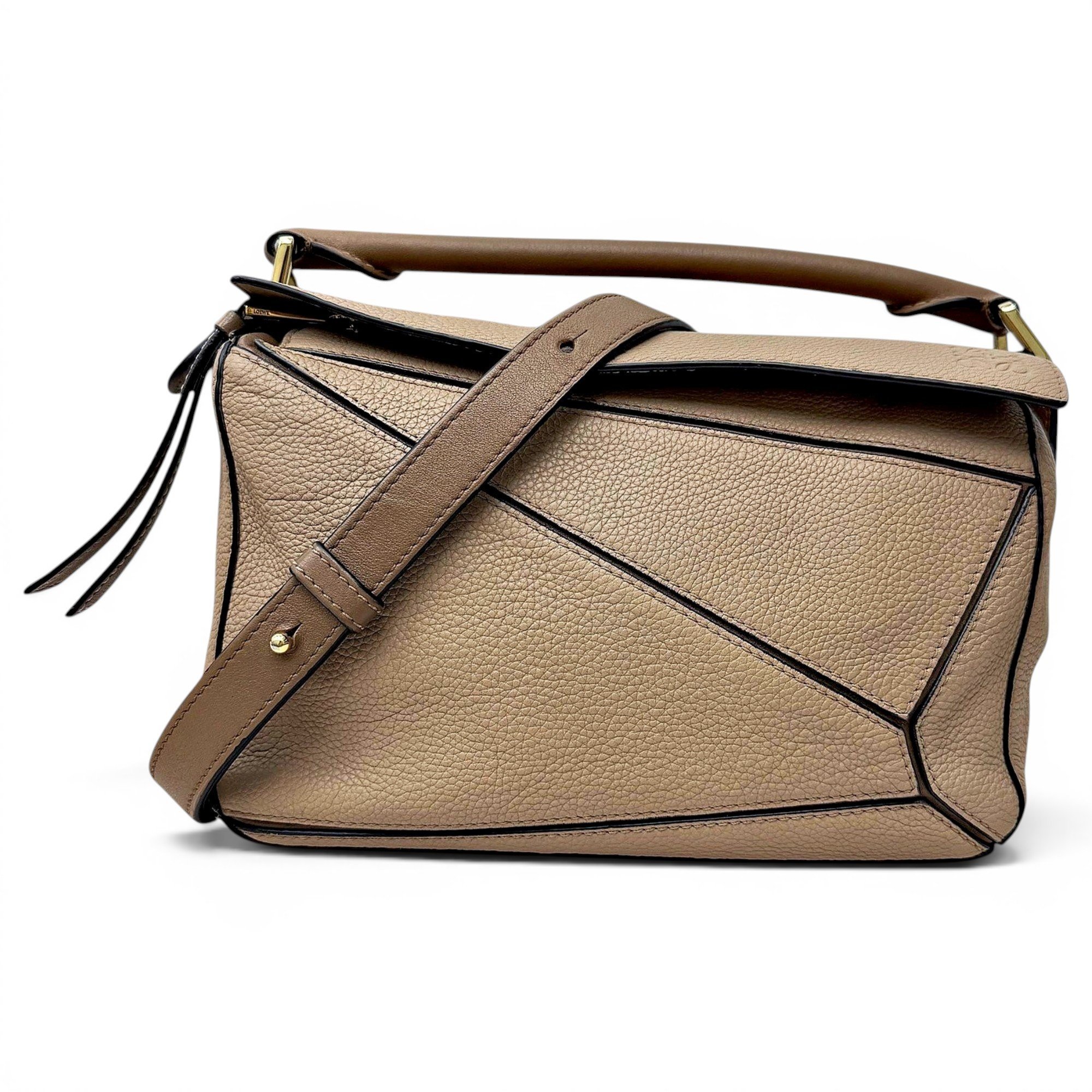 Puzzle leather handbag