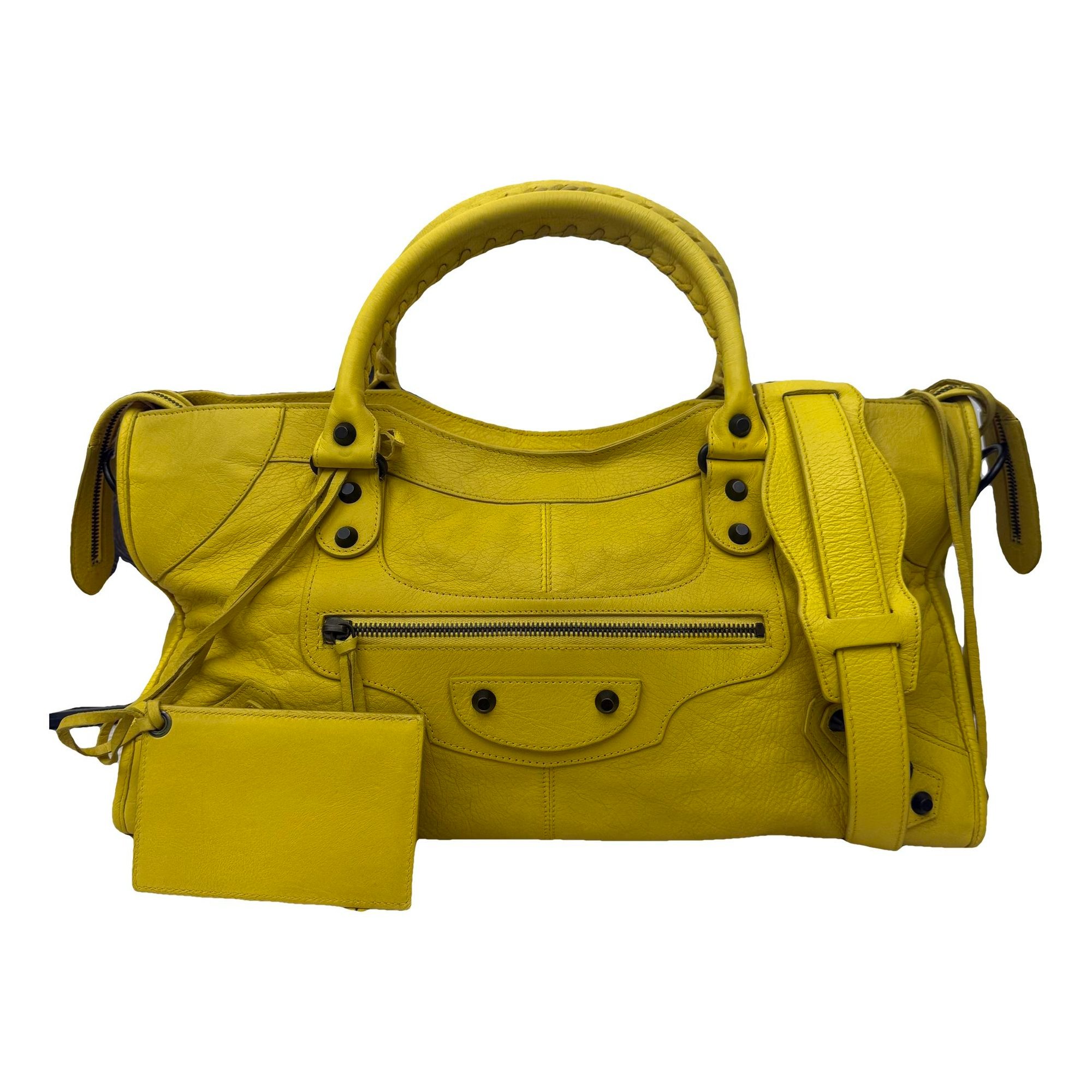 City leather handbag