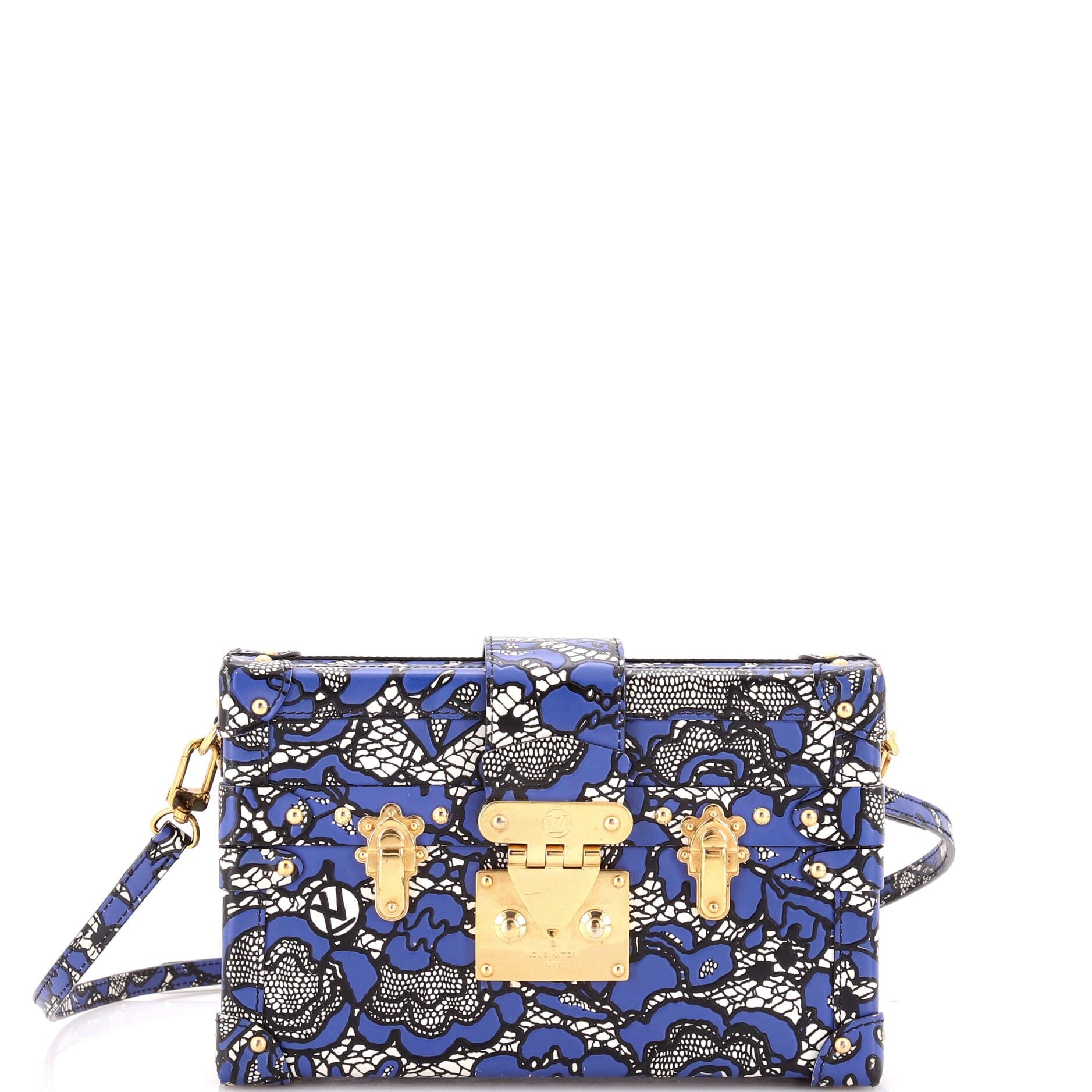 Petite Malle Handbag Lace Print Leather Small