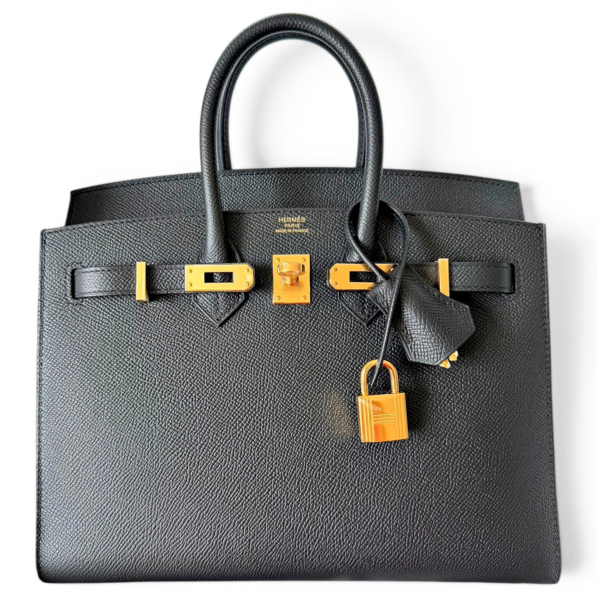 Hermes Birkin 25 Handbag Black Epsom Leather 2023