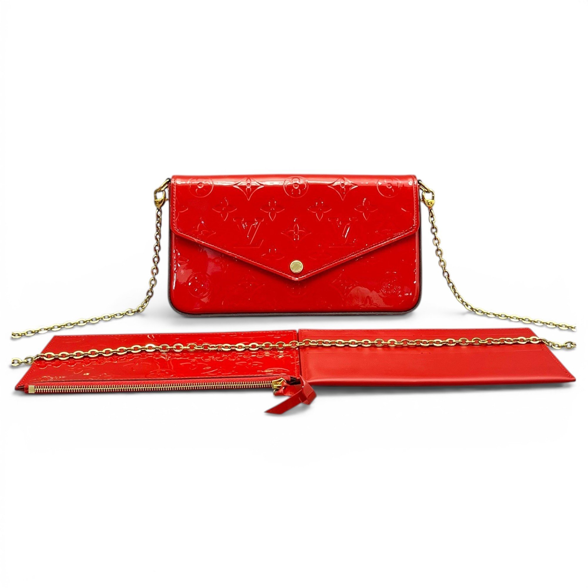 Patent leather clutch bag