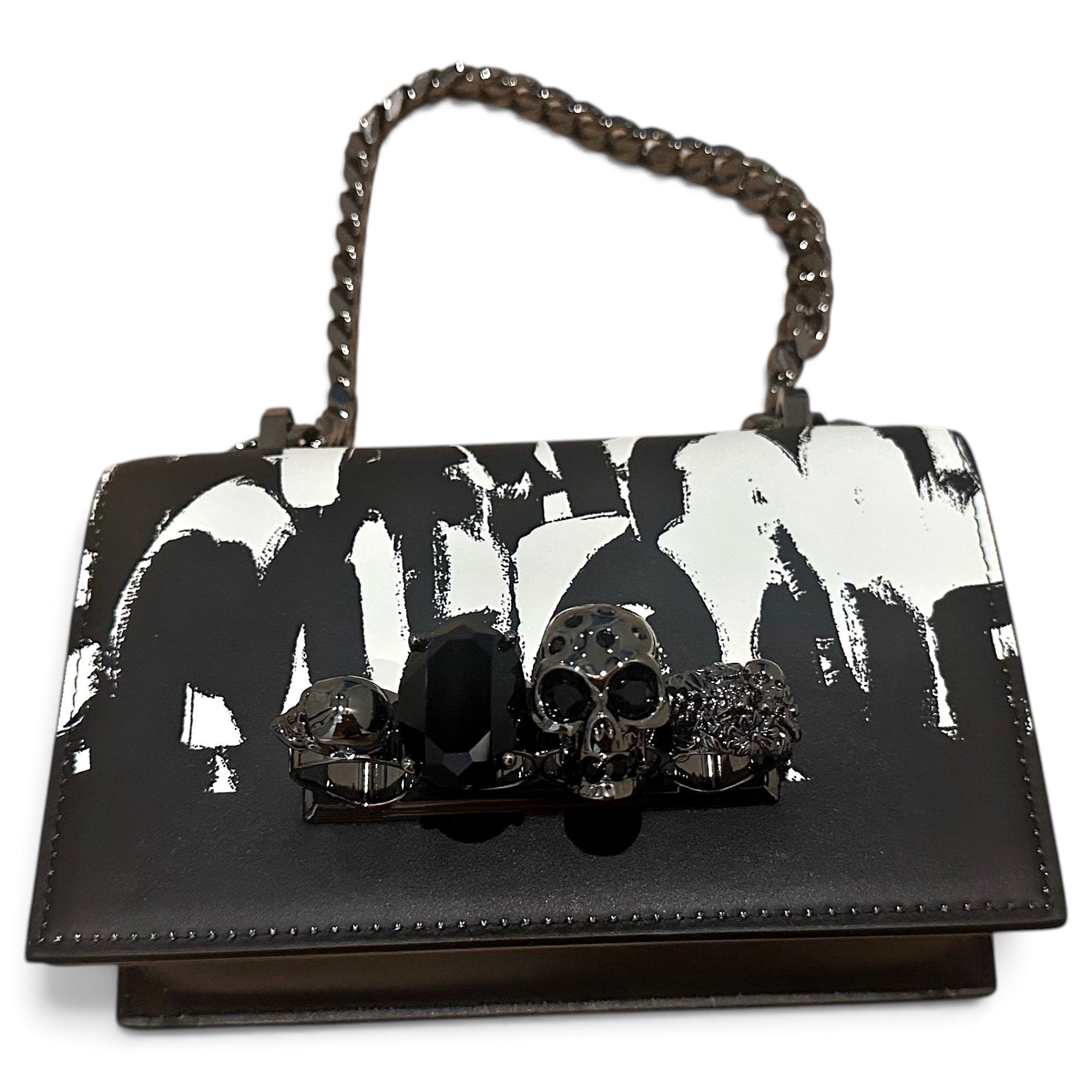 Knuckle leather crossbody bag