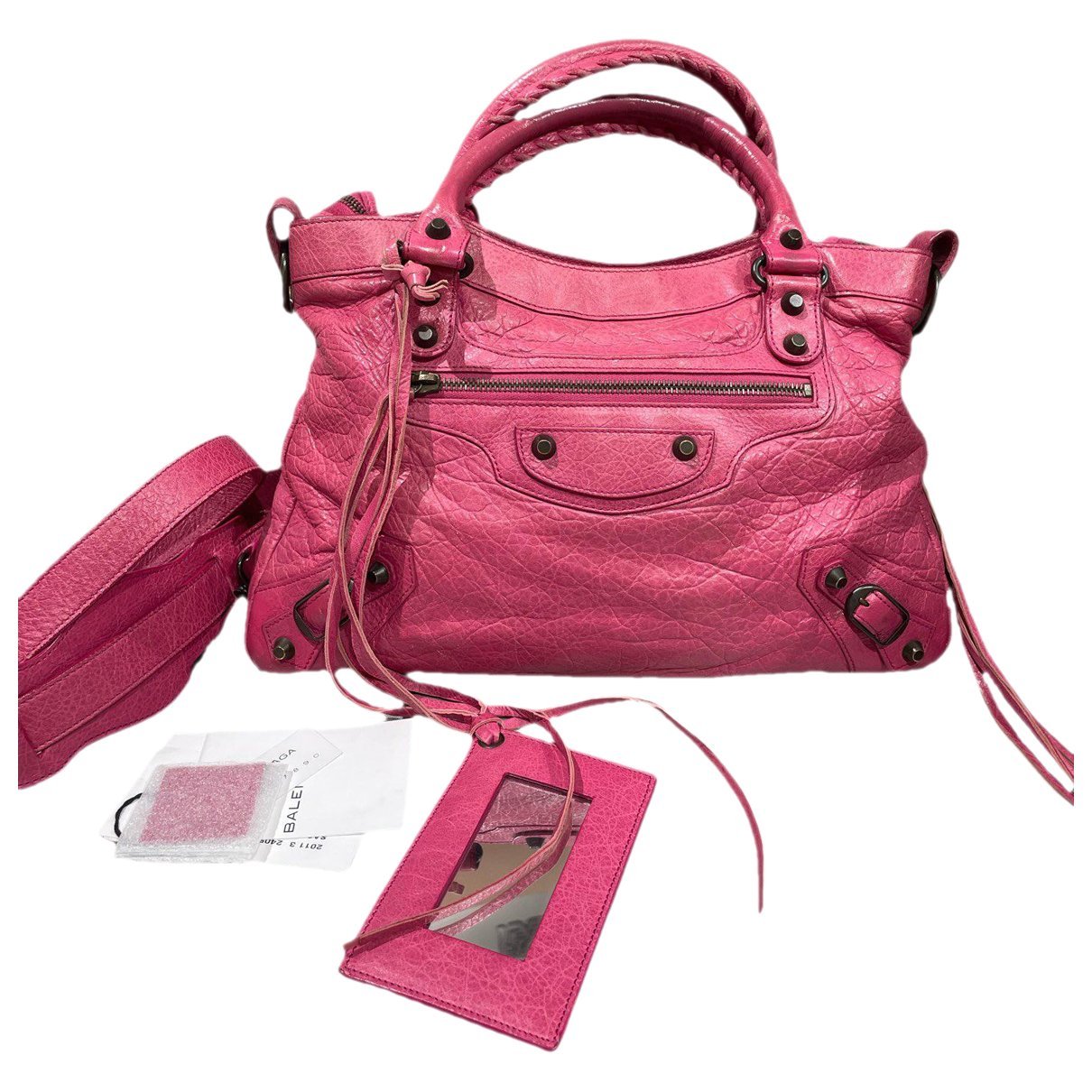 City leather handbag