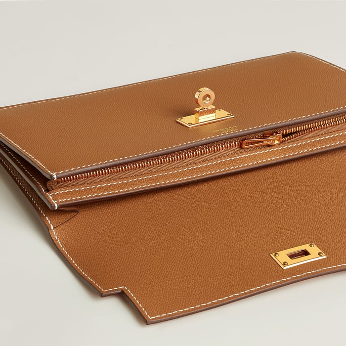 Gold Kelly Pocket Long Wallet