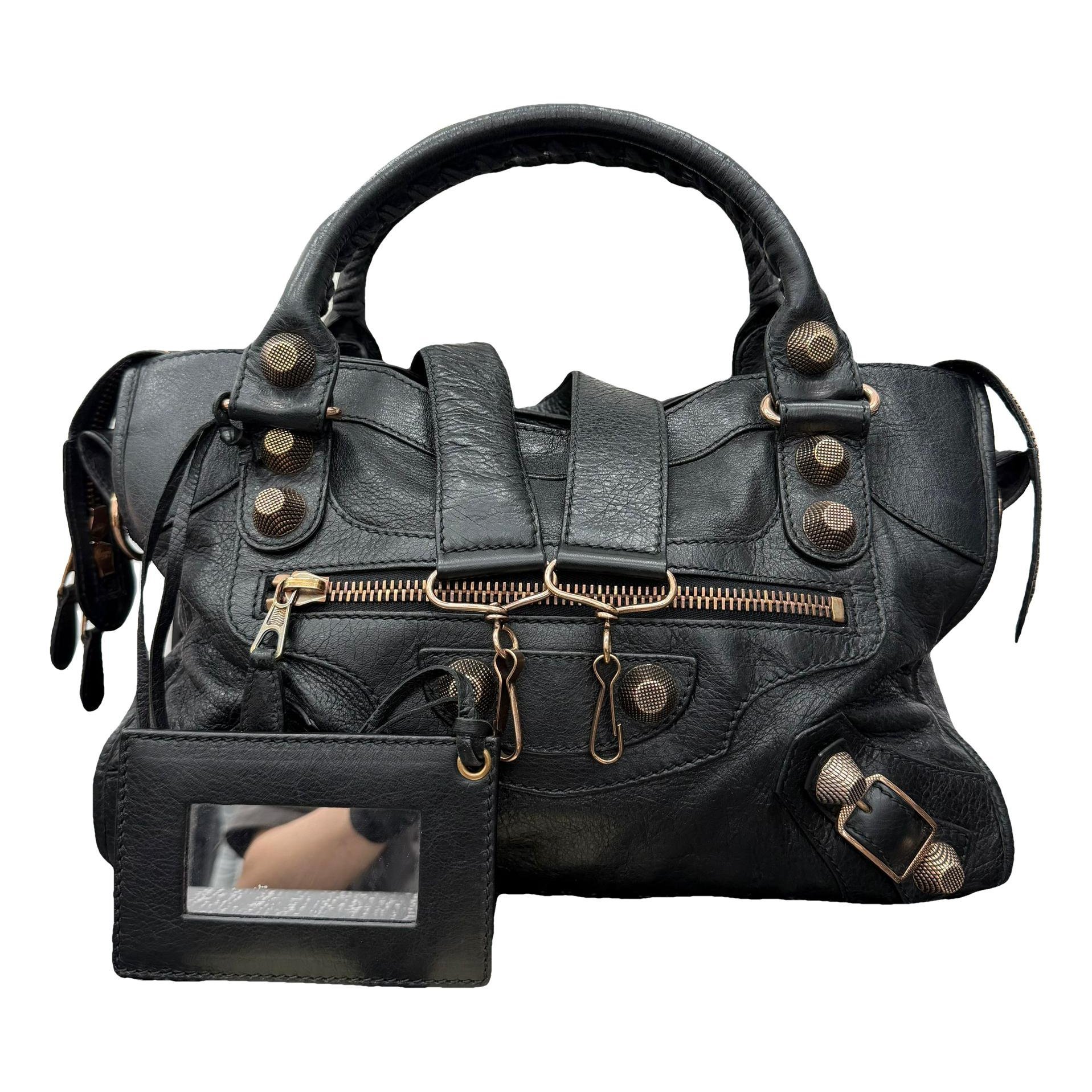 Classic Metalic leather handbag