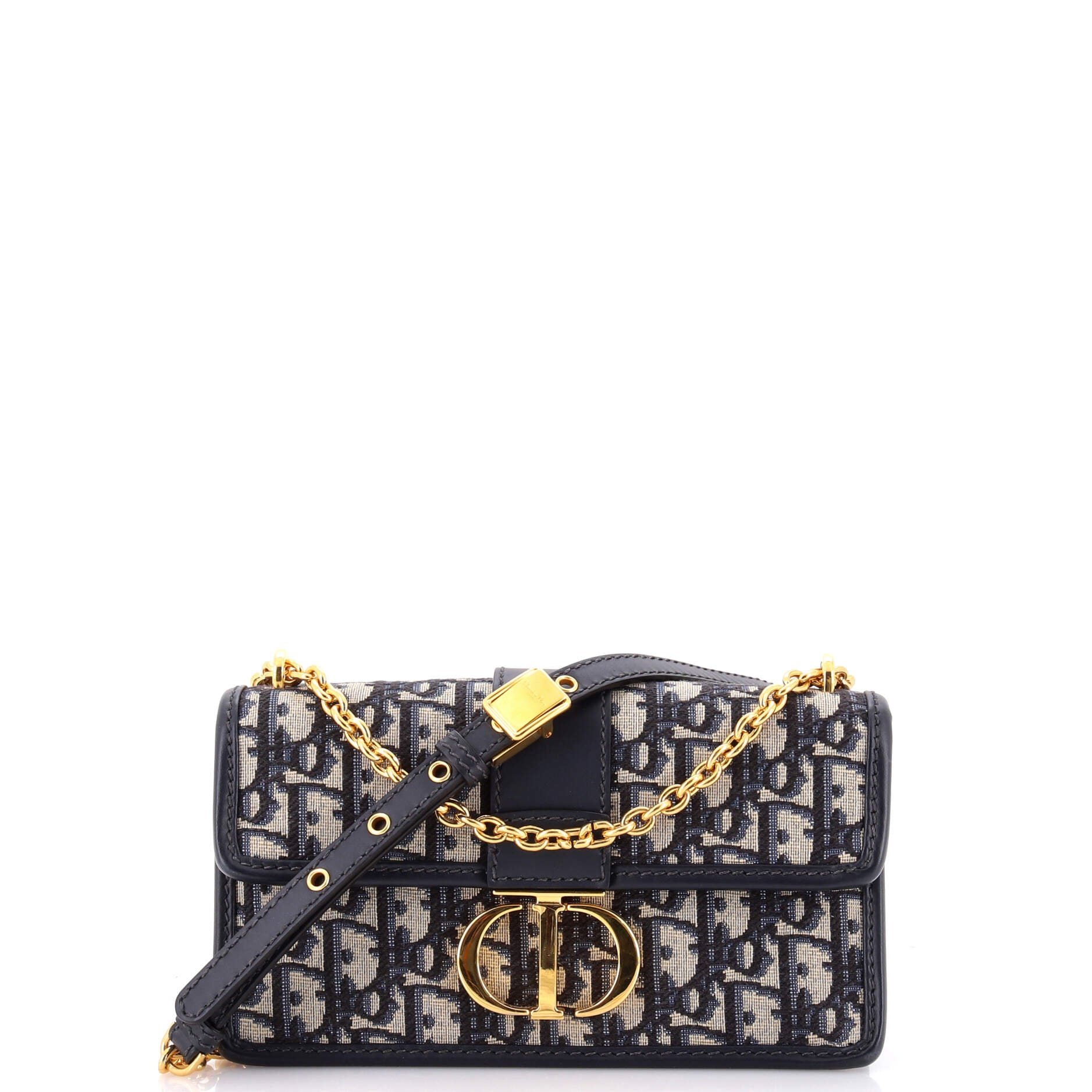 30 Montaigne Chain Flap Bag Oblique Canvas East West