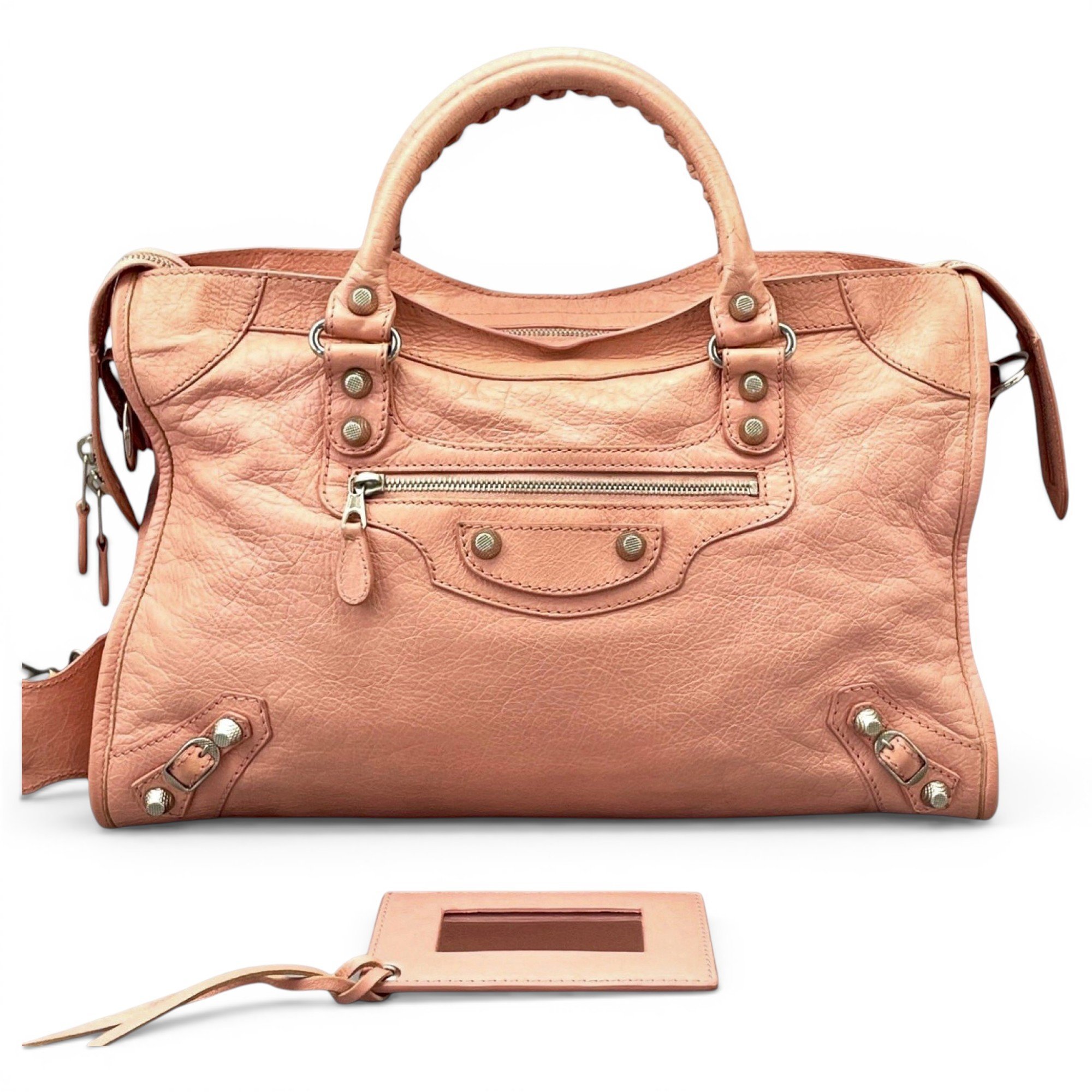 City leather handbag