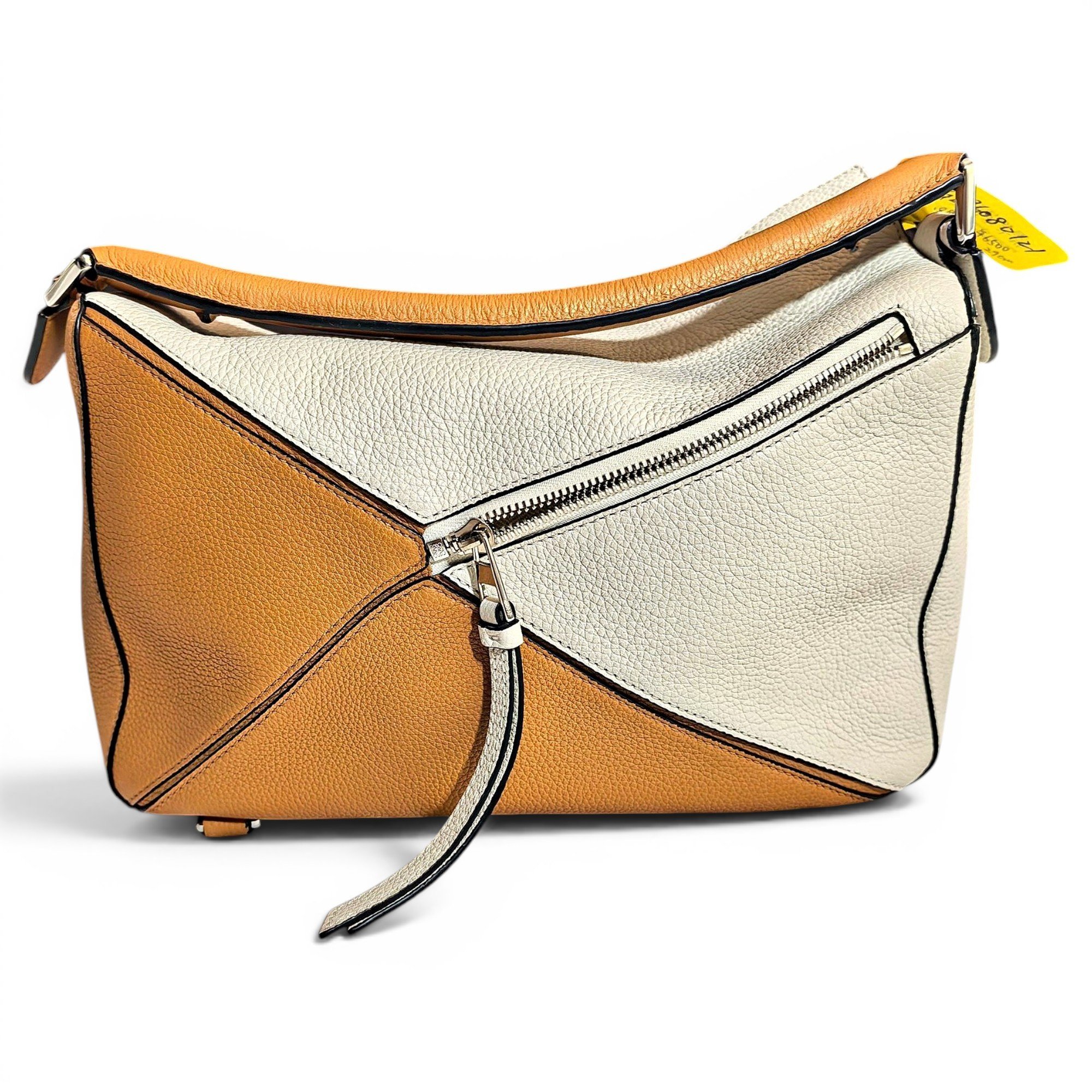 Puzzle leather handbag