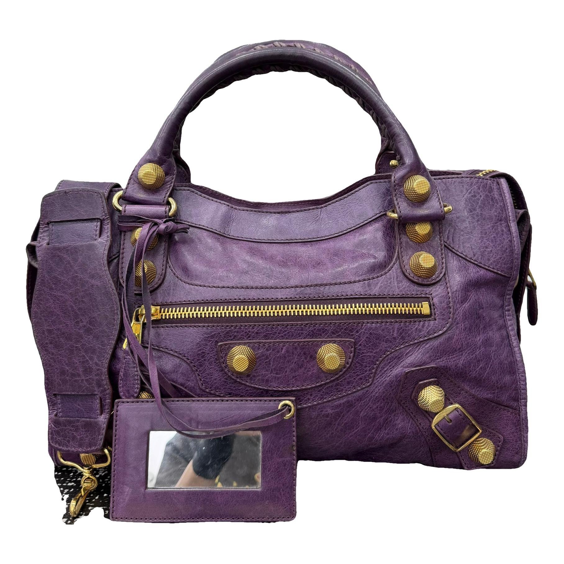 Classic Metalic leather handbag