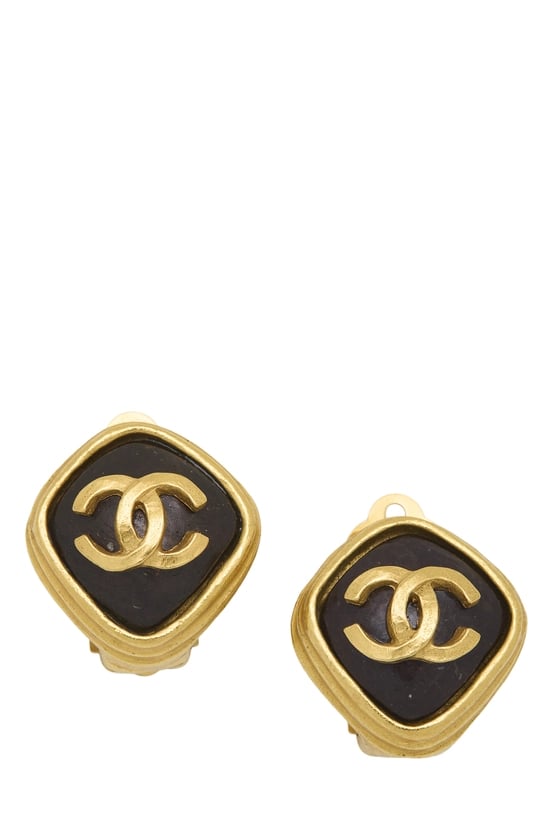 Gold 'CC' on Diamond Earrings