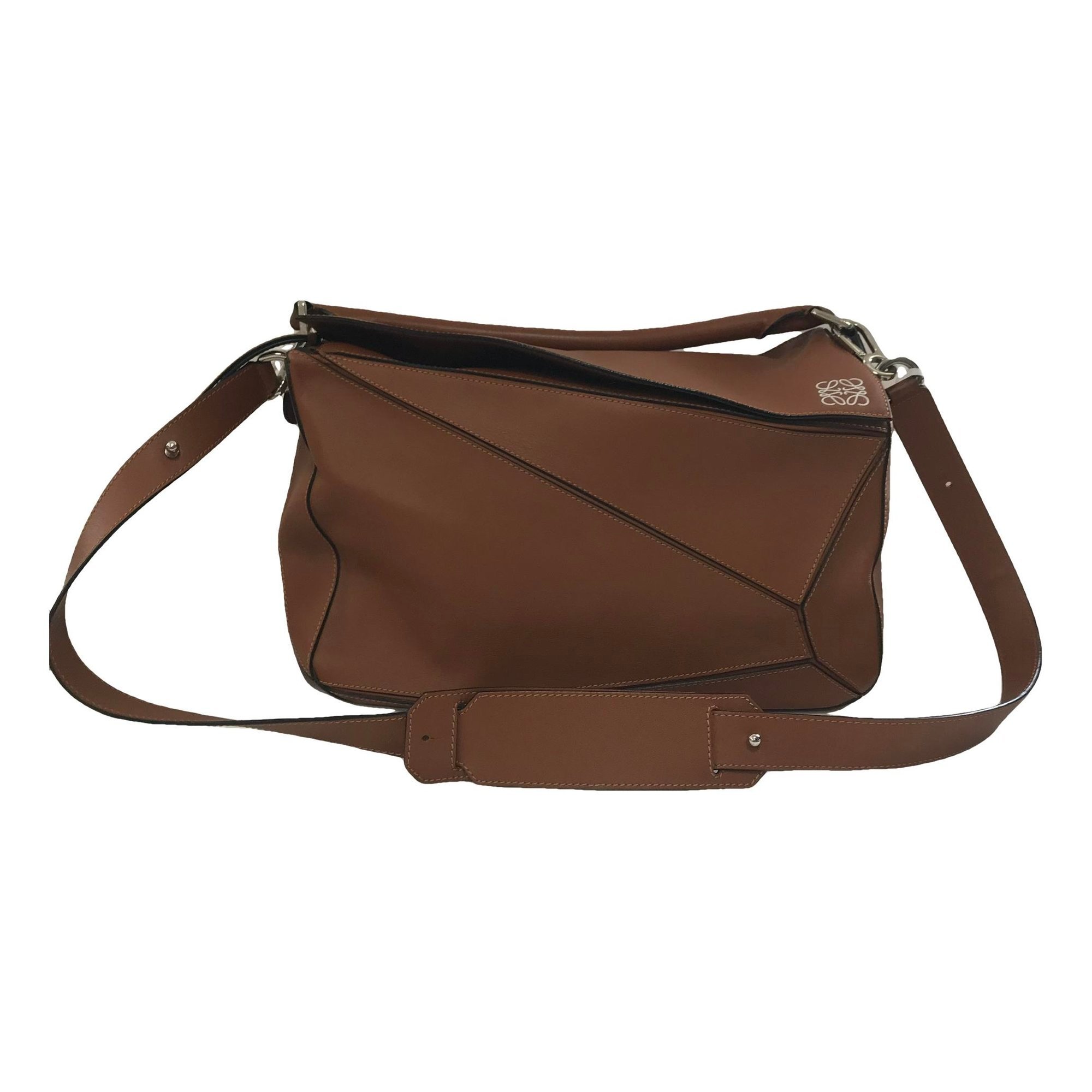 Puzzle leather handbag