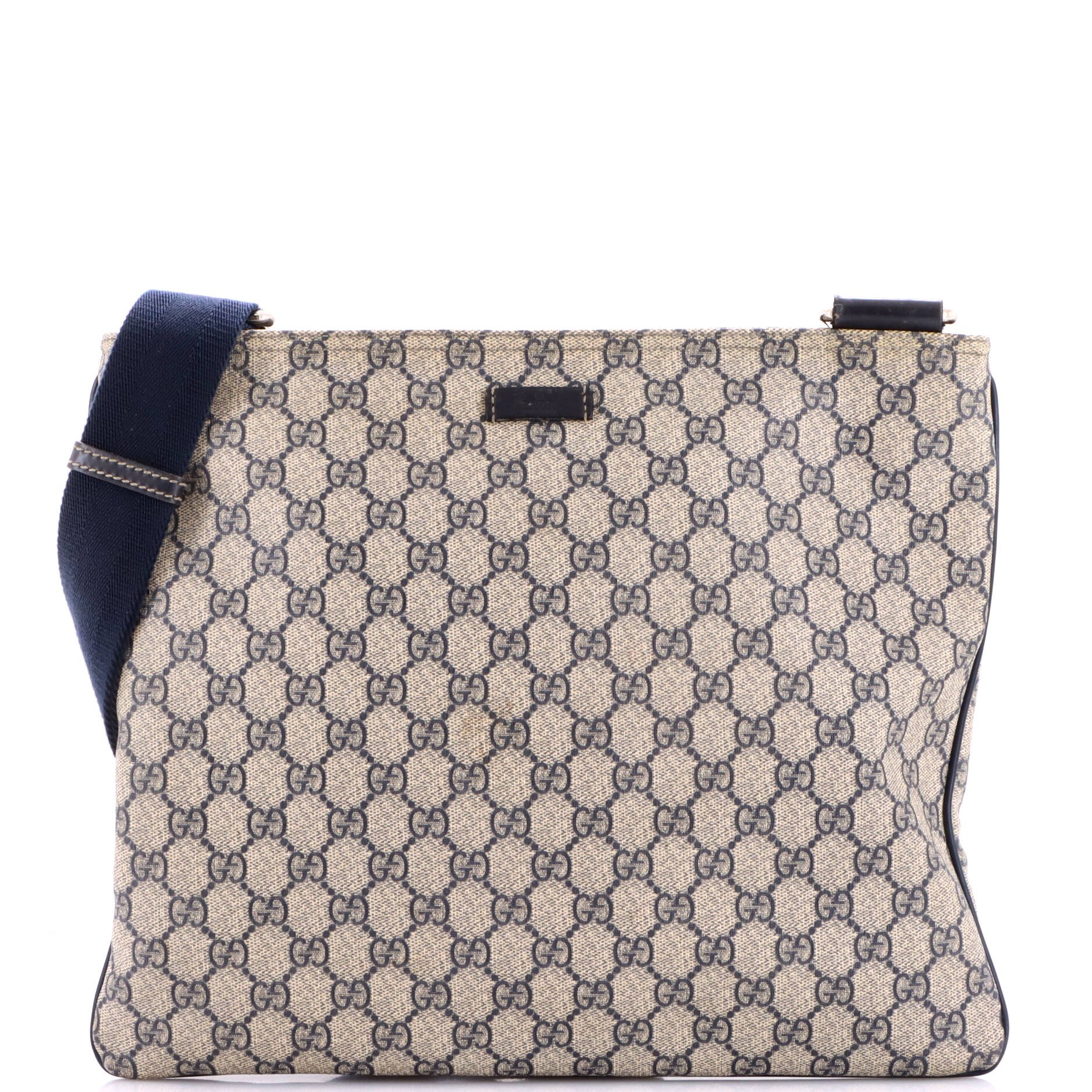 Zip Top Messenger Bag GG Coated Canvas Large