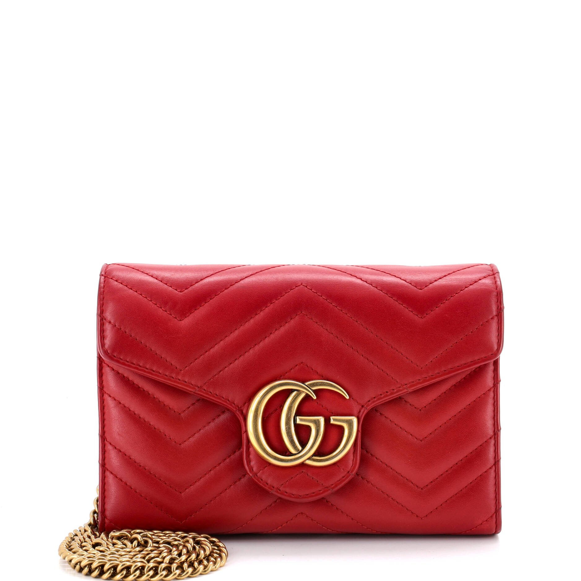 GG Marmont Chain Wallet Matelasse Leather Mini