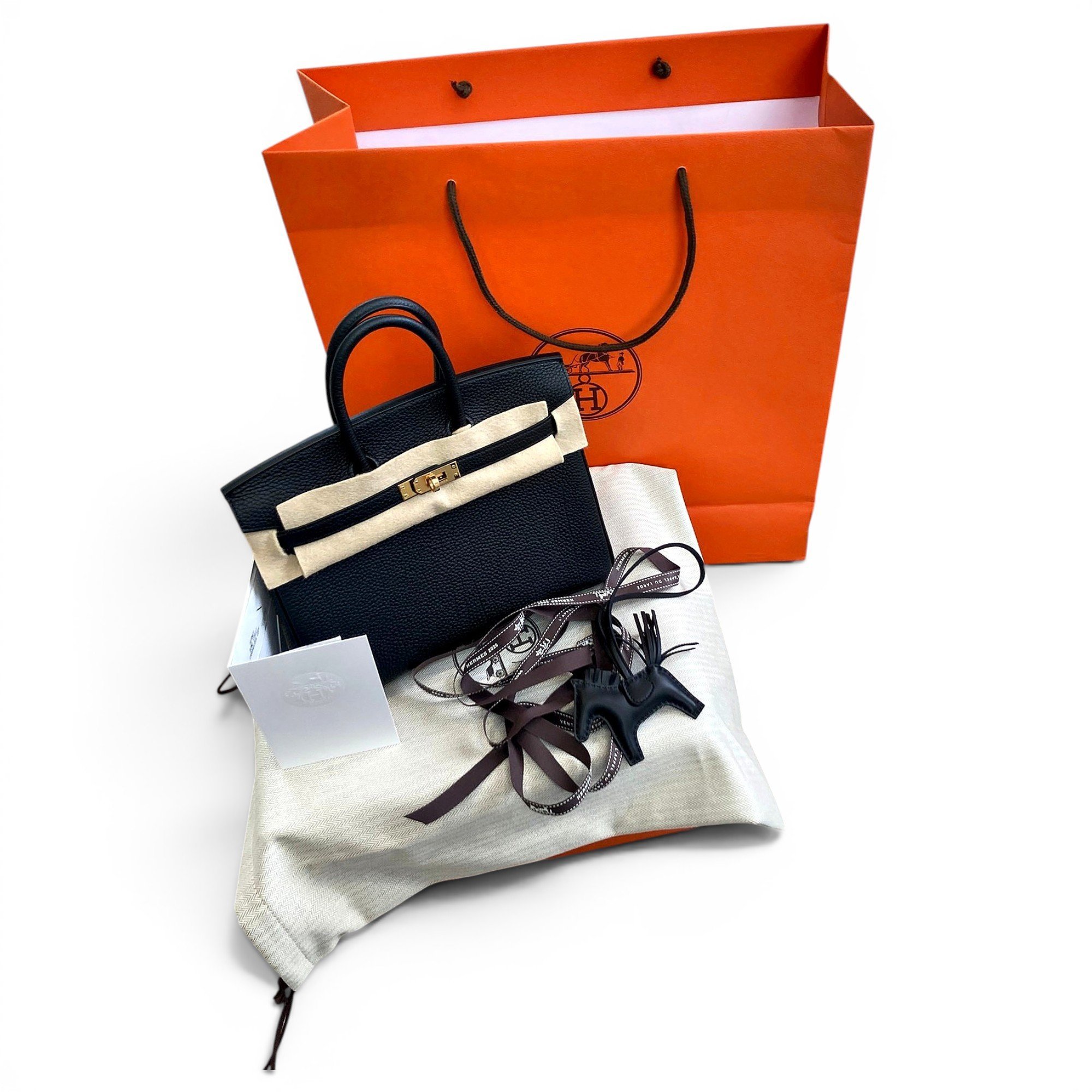 Hermes Birkin 25 Handbag Black Togo Leather 2026
