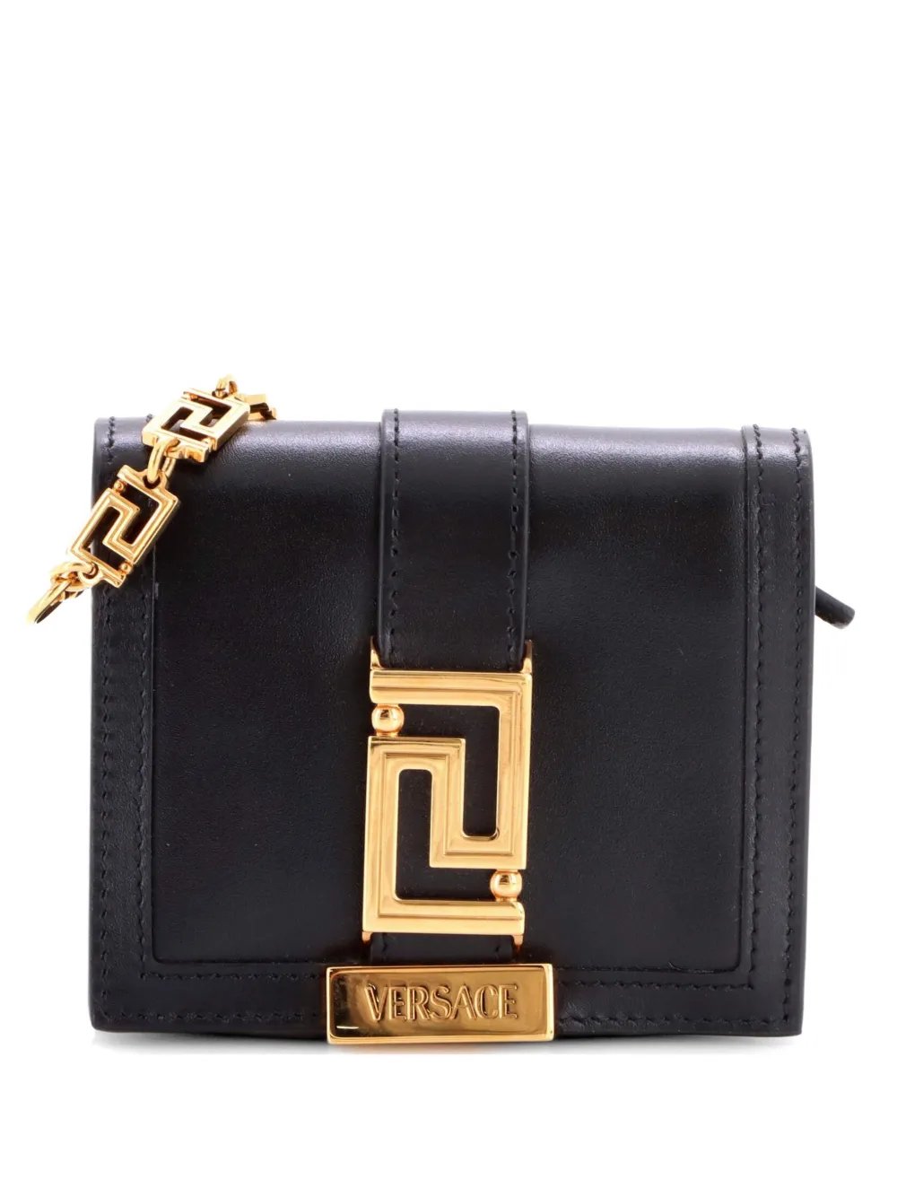 Greca Goddess Wallet on Chain Leather Mini crossbody bag