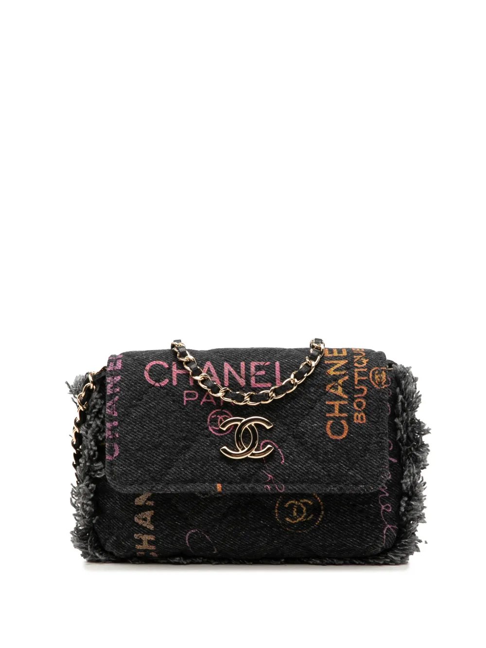 2021 Fringe Denim Mood Clutch with Chain crossbody bag