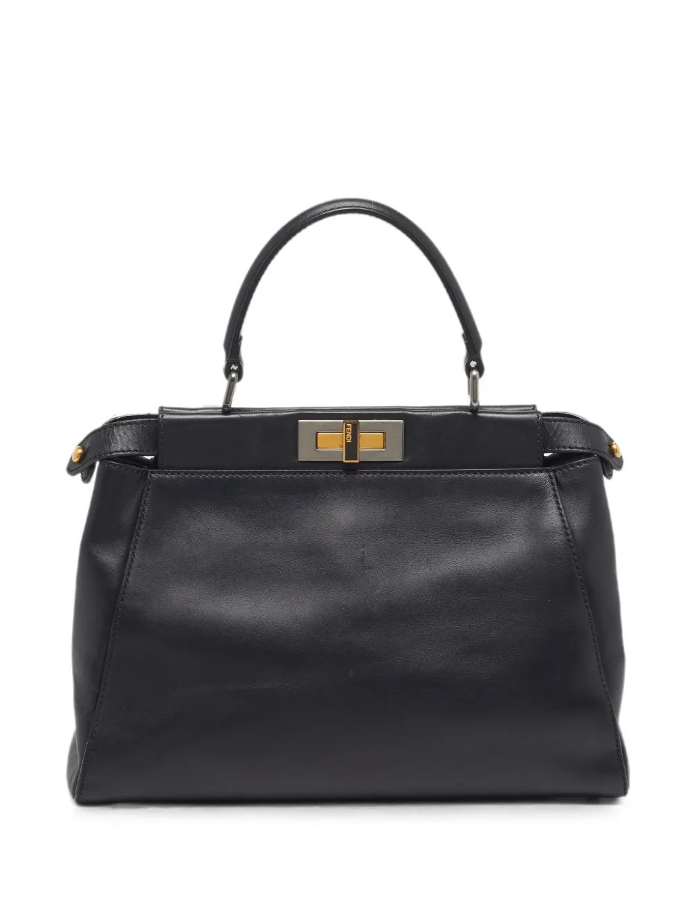 Peekaboo twist-lock tote bag
