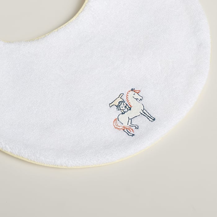 Blanc Crème Cabriole Round Bib