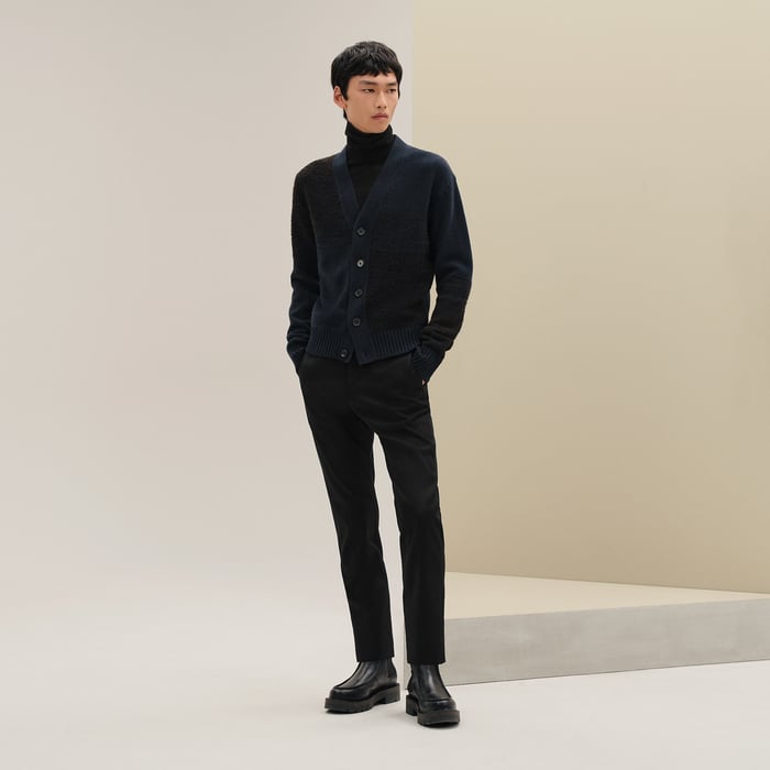Marine "Bouclette Ombree" Buttoned Cardigan