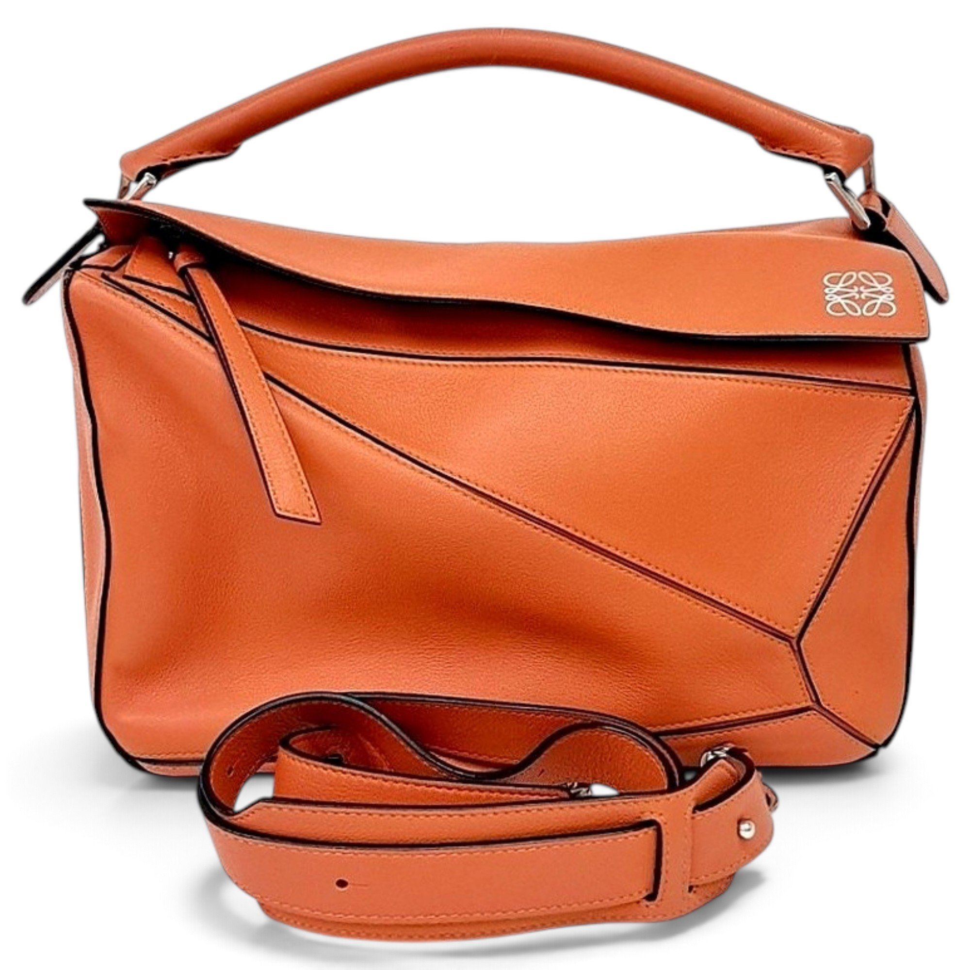 Puzzle leather handbag