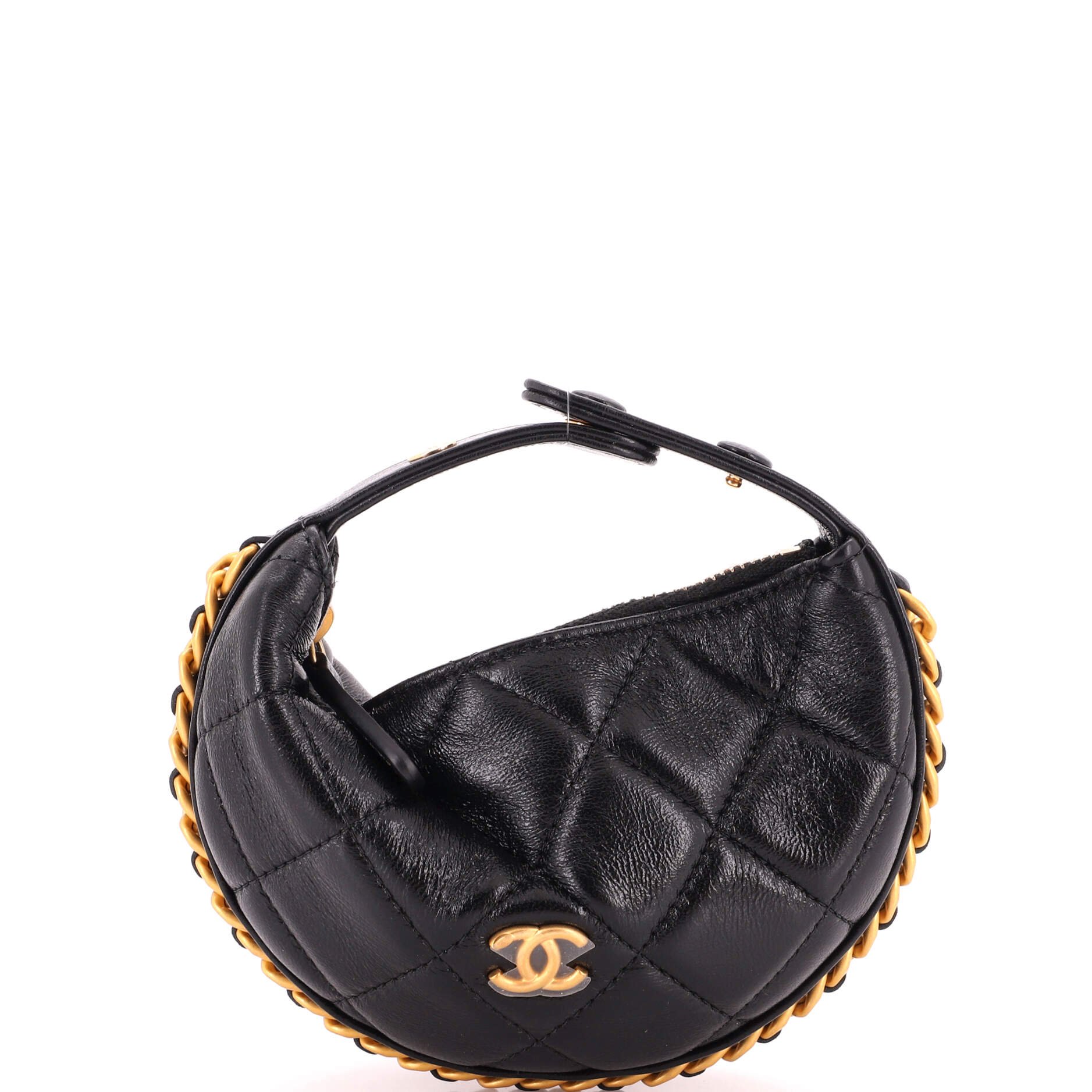 Chain Around Hobo Pouch Quilted Lambskin Extra Mini