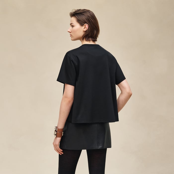 Noir Embroidered Flared T-shirt